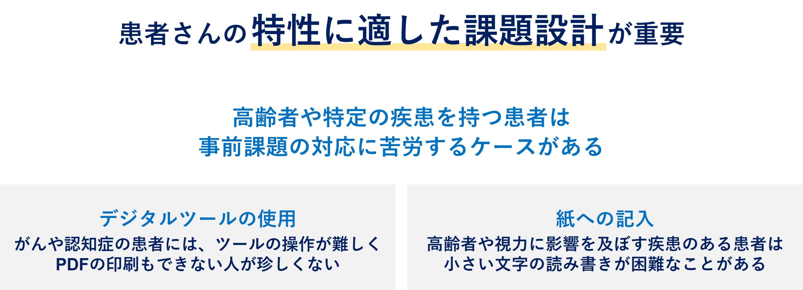 図 患者さんの特性に適した課題設計が重要