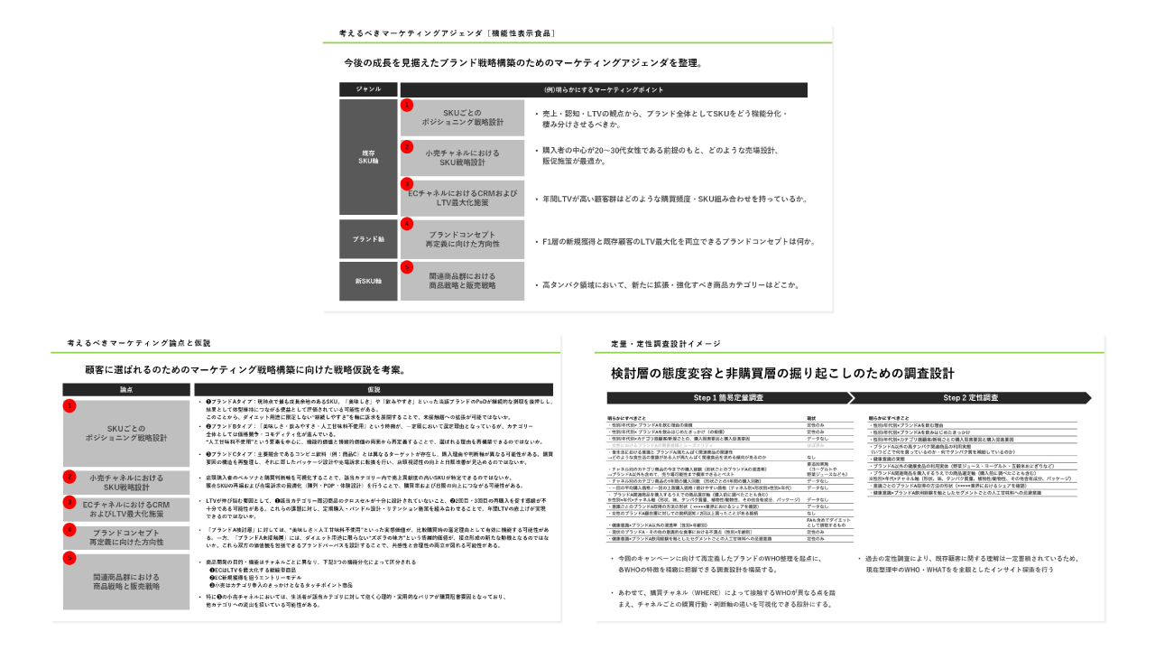 図　アウトプットイメージ：戦略仮説（ラーニングプラン）