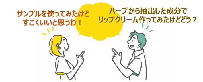 図　活用事例：唇の荒れに効果的なリップクリーム